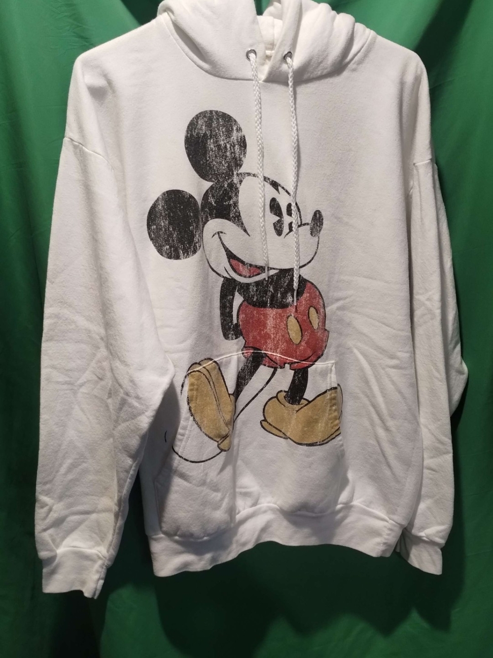 Hanes White Hoodie with Vintage Mickey Graphic